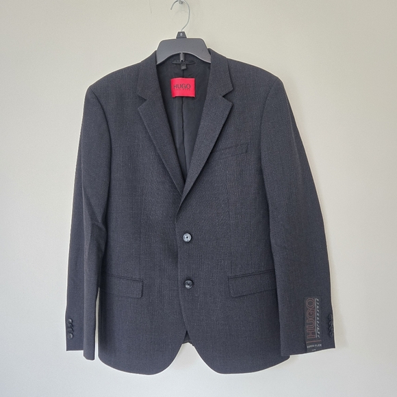 NWT Hugo Boss Mens Henry Charcoal Slim Fit Suit Jacket 42R